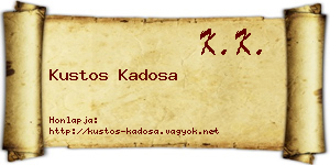 Kustos Kadosa névjegykártya